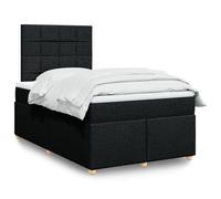vidaXL Giroletto a Molle con Materasso Nero 120x190 cm in Tessuto