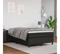 vidaXL Giroletto a Molle con Materasso Nero 120x200 cm in Similpelle