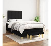 vidaXL Giroletto a Molle con Materasso Nero 120x200 cm in Tessuto