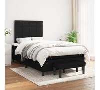 vidaXL Giroletto a Molle con Materasso Nero 120x200 cm in Tessuto