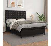 Giroletto a molle con materasso nero 140x190 cm in similpelle