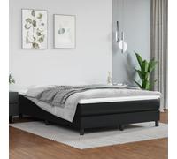 vidaXL Giroletto a Molle con Materasso Nero 140x190 cm in Similpelle