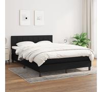 vidaXL Giroletto a Molle con Materasso Nero 140x190 cm in Tessuto