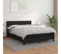vidaXL Giroletto a Molle con Materasso Nero 140x200 cm in Similpelle