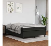 vidaXL Giroletto a Molle con Materasso Nero 140x200 cm in Similpelle