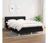 vidaXL Giroletto a Molle con Materasso Nero 140x200 cm in Tessuto