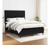 Giroletto a molle con materasso nero 140x200 cm in tessuto