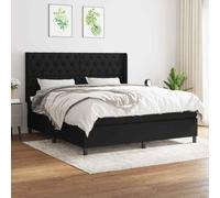 VIDAXL - Giroletto A Molle Con Materasso Nero 160x200 Cm In Tessuto