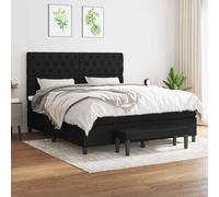 vidaXL Giroletto a Molle con Materasso Nero 160x200 cm in Tessuto