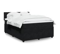 vidaXL Giroletto a Molle con Materasso Nero 160x200 cm in Velluto