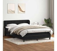 vidaXL Giroletto a Molle con Materasso Nero 160x210 cm in Velluto