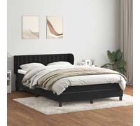 vidaXL Giroletto a Molle con Materasso Nero 160x220 cm in Velluto