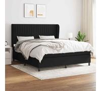 vidaXL Giroletto a Molle con Materasso Nero 180x200 cm in Tessuto
