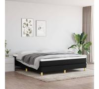 vidaXL Giroletto a Molle con Materasso Nero 180x200 cm in Tessuto