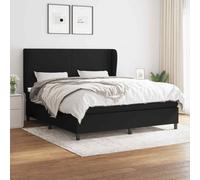 VIDAXL - Giroletto A Molle Con Materasso Nero 180x200 Cm In Tessuto - SPEDIZIONE GRATUITA