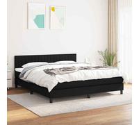 vidaXL Giroletto a Molle con Materasso Nero 180x200 cm in Tessuto