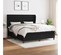 VIDAXL - Giroletto A Molle Con Materasso Nero 180x200 Cm In Tessuto - SPEDIZIONE GRATUITA