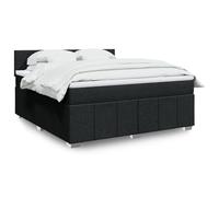 vidaXL Giroletto a Molle con Materasso Nero 180x200 cm in Tessuto