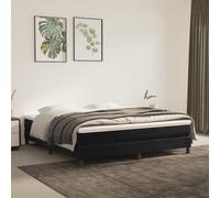 vidaXL Giroletto a Molle con Materasso Nero 180x200 cm in Velluto