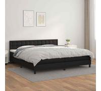 vidaXL Giroletto a Molle con Materasso Nero 200x200 cm in Similpelle