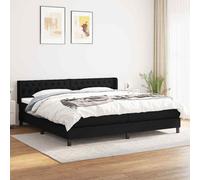 vidaXL Giroletto a Molle con Materasso Nero 200x200 cm in Tessuto