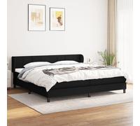 vidaXL Giroletto a Molle con Materasso Nero 200x200 cm in Tessuto