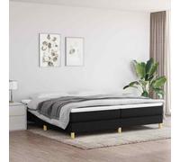 vidaXL Giroletto a Molle con Materasso Nero 200x200 cm in Tessuto