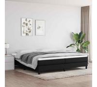 vidaXL Giroletto a Molle con Materasso Nero 200x200 cm in Tessuto