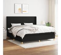 vidaXL Giroletto a Molle con Materasso Nero 200x200 cm in Tessuto