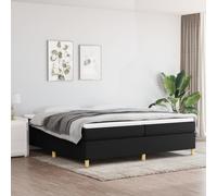 vidaXL Giroletto a Molle con Materasso Nero 200x200 cm in Tessuto