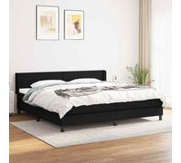 vidaXL Giroletto a Molle con Materasso Nero 200x200 cm in Tessuto