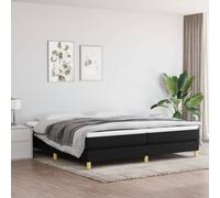 vidaXL Giroletto a Molle con Materasso Nero 200x200 cm in Tessuto