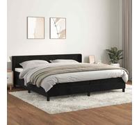 vidaXL Giroletto a Molle con Materasso Nero 200x200 cm in Velluto