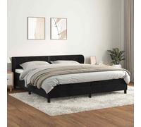 vidaXL Giroletto a Molle con Materasso Nero 200x200 cm in Velluto