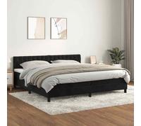 vidaXL Giroletto a Molle con Materasso Nero 200x200 cm in Velluto
