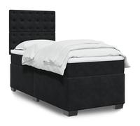 vidaXL Giroletto a Molle con Materasso Nero 80x200 cm in Velluto