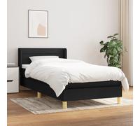 vidaXL Giroletto a Molle con Materasso Nero 80x200 cm inTessuto