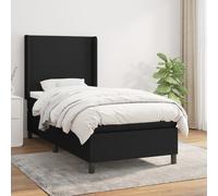 vidaXL Giroletto a Molle con Materasso Nero 80x200 cm inTessuto