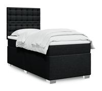 vidaXL Giroletto a Molle con Materasso Nero 80x200 cm inTessuto