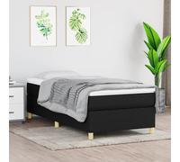 vidaXL Giroletto a Molle con Materasso Nero 80x200 cm inTessuto