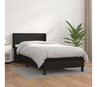 vidaXL Giroletto a Molle con Materasso Nero 90x190 cm in Similpelle