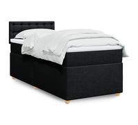 vidaXL Giroletto a Molle con Materasso Nero 90x190 cm in Tessuto