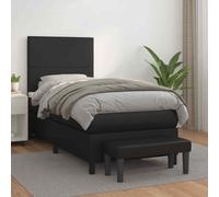 vidaXL Giroletto a Molle con Materasso Nero 90x200 cm in Similpelle