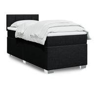 vidaXL Giroletto a Molle con Materasso Nero 90x200 cm in Tessuto