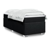 vidaXL Giroletto a Molle con Materasso Nero 90x200 cm in Tessuto