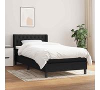 vidaXL Giroletto a Molle con Materasso Nero 90x200 cm in Tessuto