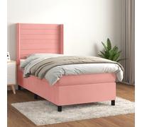 vidaXL Giroletto a Molle con Materasso Rosa 100x200 cm in Velluto