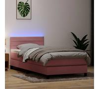 vidaXL Giroletto a Molle con Materasso Rosa 100x220 cm in Velluto