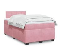 vidaXL Giroletto a Molle con Materasso Rosa 120x200 cm in Velluto