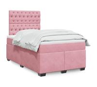vidaXL Giroletto a Molle con Materasso Rosa 120x200 cm in Velluto